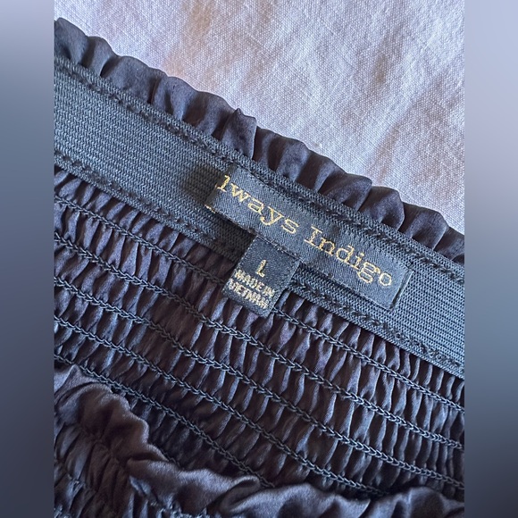 Always indigo satin boho skirt black size L - Picture 2 of 3